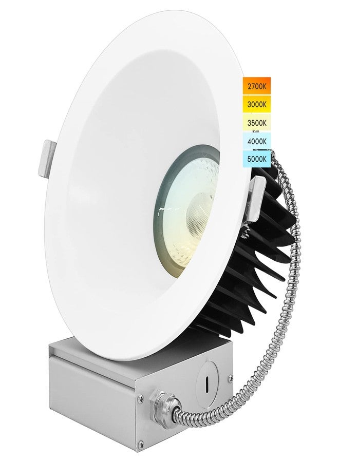 LUXRITE إضاءة لوكسرايت LED غائرة مقاس 6 بوصات مع صندوق توصيل، 24 واط، 1850 لومن، 5 ألوان قابلة للاختيار من 2700 كلفن إلى 5000 كلفن، إضاءة LED غائرة عميقة، إضاءة موجهة بزاوية 38 درجة، قابلة للتعتيم، مقاومة للماء، حاصلة على تصنيف IC، مدرجة في قائمة ETL - Image 1