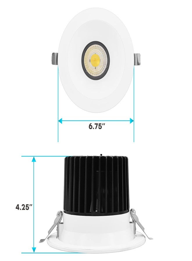 LUXRITE إضاءة لوكسرايت LED غائرة مقاس 6 بوصات مع صندوق توصيل، 24 واط، 1850 لومن، 5 ألوان قابلة للاختيار من 2700 كلفن إلى 5000 كلفن، إضاءة LED غائرة عميقة، إضاءة موجهة بزاوية 38 درجة، قابلة للتعتيم، مقاومة للماء، حاصلة على تصنيف IC، مدرجة في قائمة ETL - Image 4