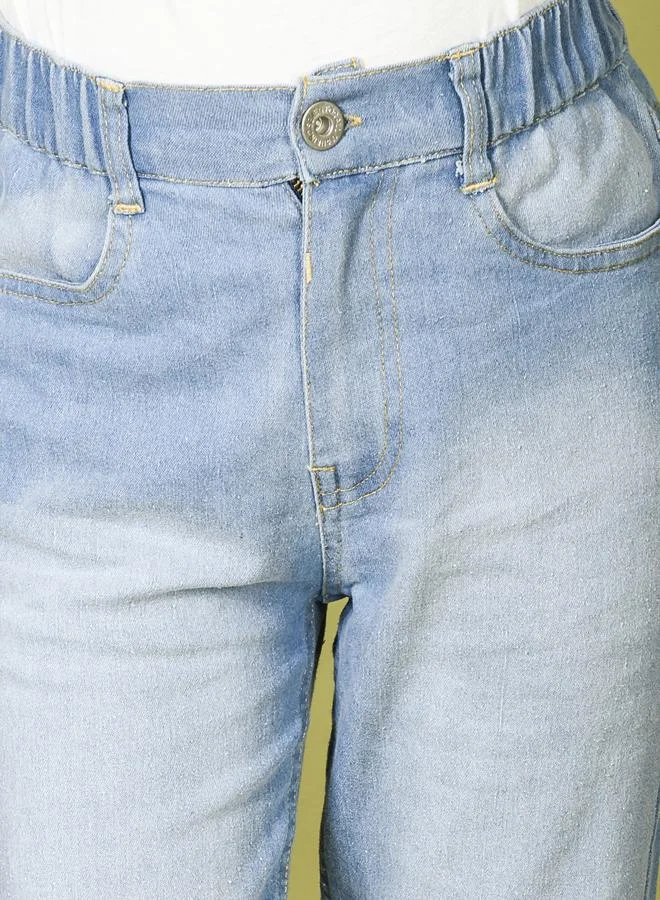 ليل بيكس Embroidered Design Light Denim Wash Jeans