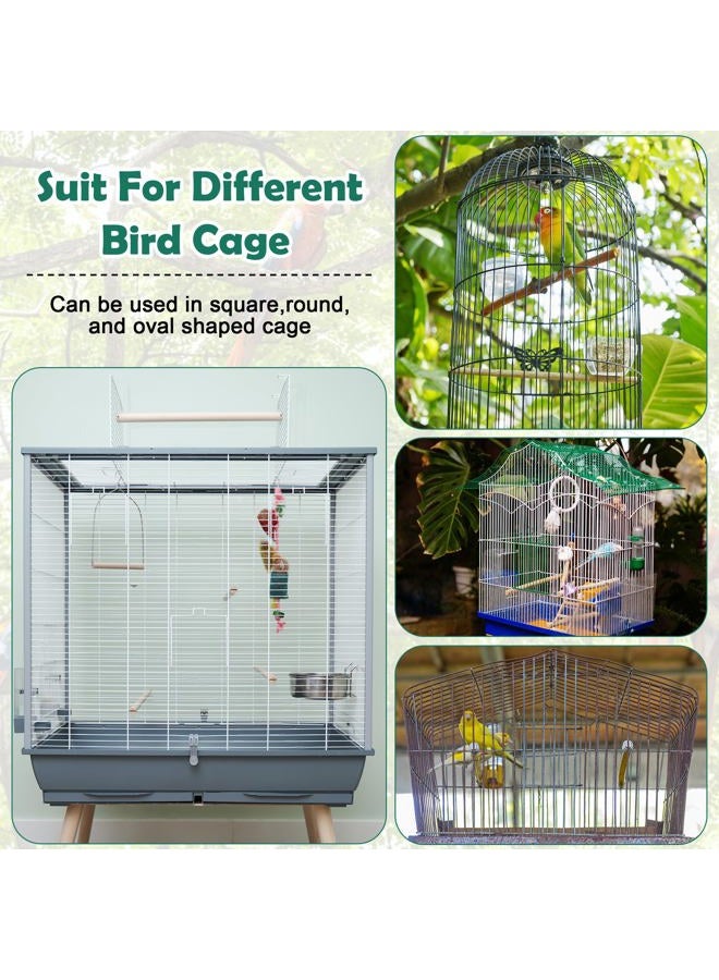 Catcan 2 Pack Bird Cage Cover,Bird Cage Seed Catcher,Heavy Duty Adjustable Nylon Mesh Net,Bird cage Seed Catcher Guard cage Cover for Parrot Parakeet Macaw African(L-94.4''*14.9'') - Image 5