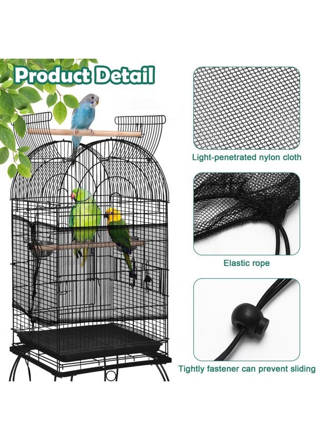 Catcan 2 Pack Bird Cage Cover,Bird Cage Seed Catcher,Heavy Duty Adjustable Nylon Mesh Net,Bird cage Seed Catcher Guard cage Cover for Parrot Parakeet Macaw African(L-94.4''*14.9'') - Image 3