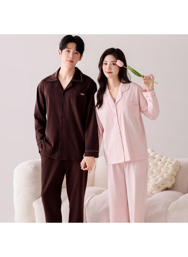 FENTENGCARE Fenteng Kean Couple Pure Cotton Women's Pajamas With Chest Pad Plus Size Men's Spring Autumn Lapel Homewear - Xxl - Image 2