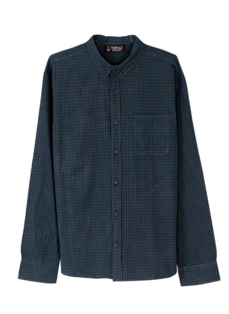TOPAZ - Multicolored cotton shirt with front pocket from Topaz - Image 1