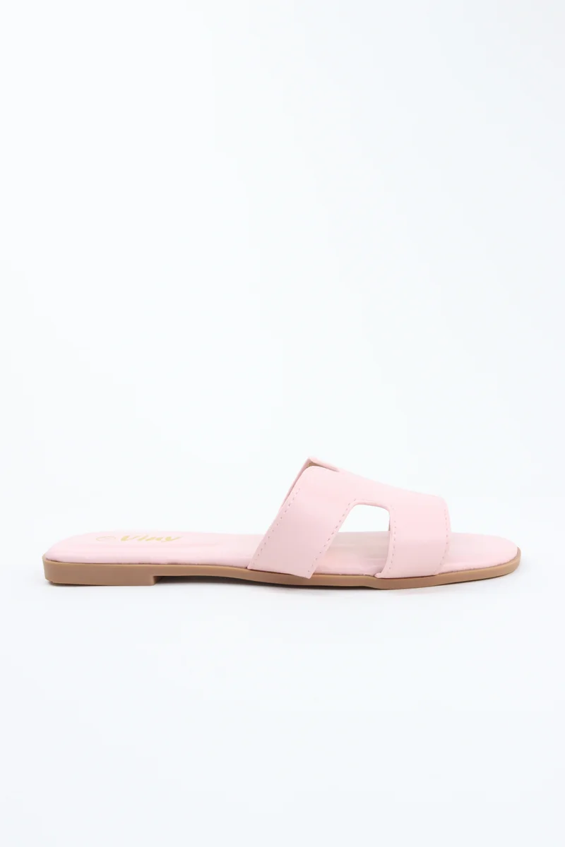 Viny VINY Women's Flat Slide Sandals – Elegant Open Toe Slip-On Slippers, Casual Comfort Summer Sandals, Lightweight Everyday Fashion Slides for Ladies (Black, White, Beige, Pink, Brown, Burgundy, Silver, Blue)