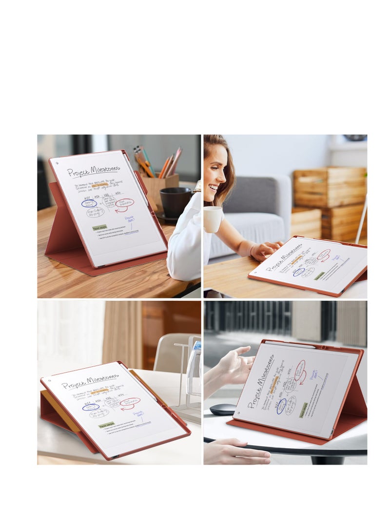 My Choice Remarkable Paper Pro 11.8”, Slim Hard Back Shell Protective Auto Sleep/Wake Book Folio Cover with Pen Holder for Remarkable Paper Pro Tablet 2024 Released, Caramel - Image 5