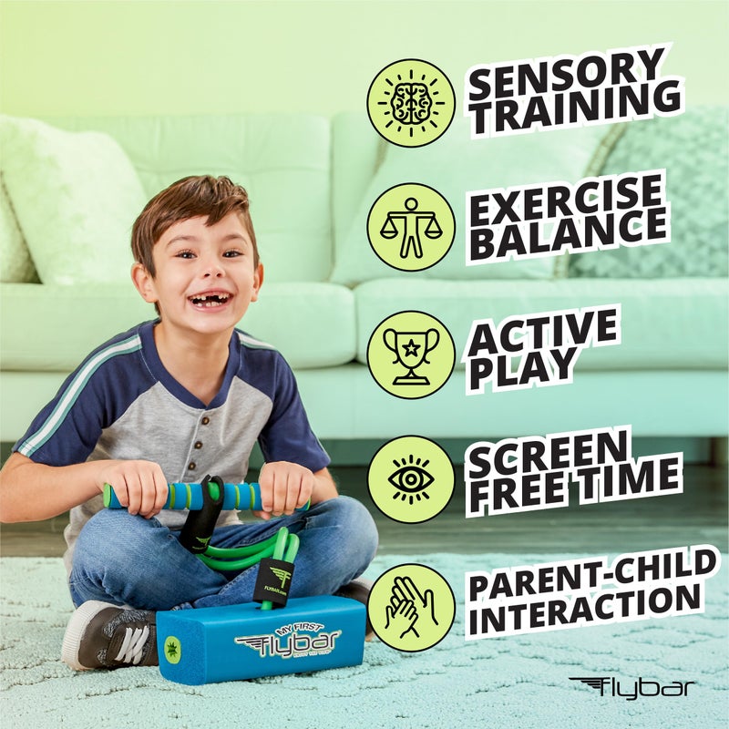 Flybar My First Foam Pogo Jumper for Kids Fun and Safe Pogo Stick, Durable Foam and Bungee Jumper for Ages 3 and up Toddler Toys, Supports up to 250lbs (Blue) - Image 3