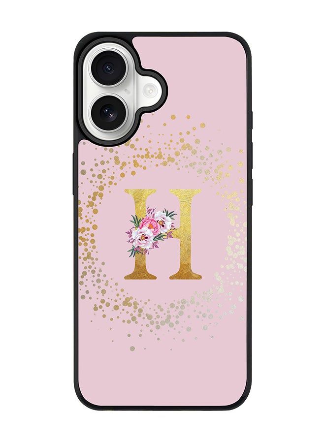 Stylizedd iPhone 17 Case, [Compatible with MagSafe] Slim Magnetic cover Phone Case iPhone 17 -Custom Monogram Floral - H  (Pink ) - Image 1