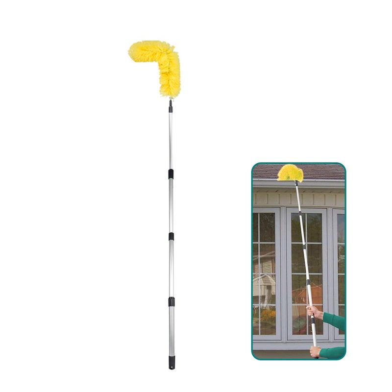 Daisypower Gutter Cleaning Brush Roofing Guard Cleaner Tool with Telescopic Extension Pole Easy Remove Leaves and Debris from The Ground