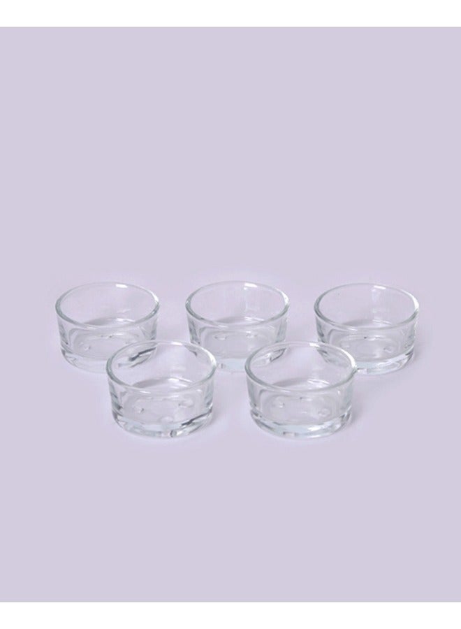 5-Piece Glass Candleholder Tria Tealight Holder Scented candle cups Set Clear - Image 2