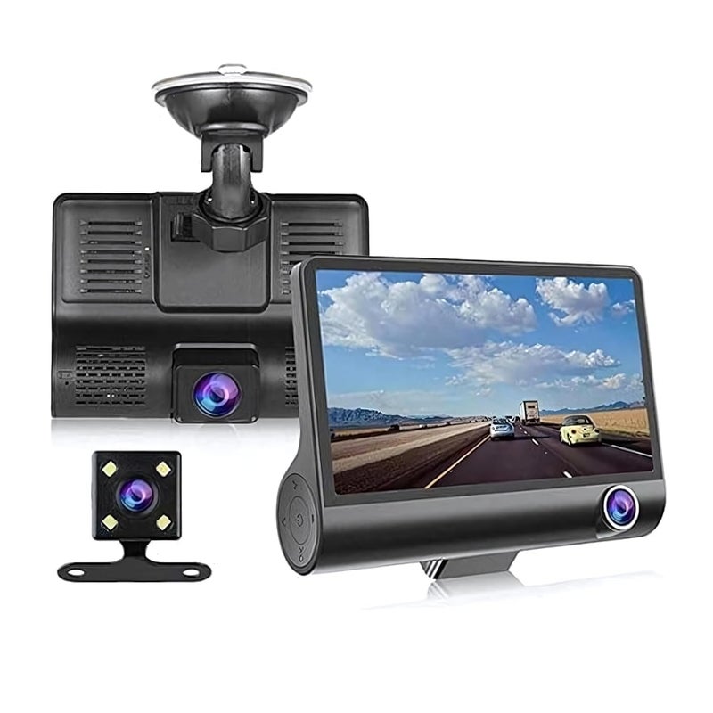 Drumstone 𝟏𝟓 𝐘𝐞𝐚𝐫𝐬 𝐆𝐮𝐚𝐫𝐚𝐧𝐭𝐞𝐞 1080P Dual Dash Cam Front & Rear with G-Sensor, Motion Detection, Loop Recording, Night Vision, ide-Angle Lens, Parking Monitor,4” Display for Car Security - Image 1