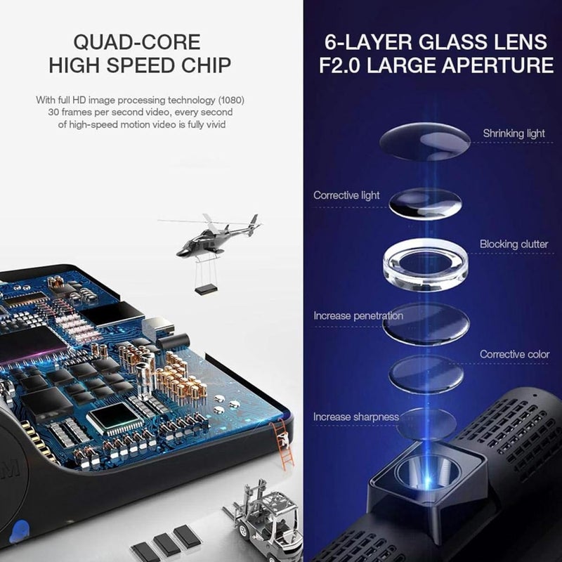 Drumstone 𝟏𝟓 𝐘𝐞𝐚𝐫𝐬 𝐆𝐮𝐚𝐫𝐚𝐧𝐭𝐞𝐞 1080P Dual Dash Cam Front & Rear with G-Sensor, Motion Detection, Loop Recording, Night Vision, ide-Angle Lens, Parking Monitor,4” Display for Car Security - Image 5