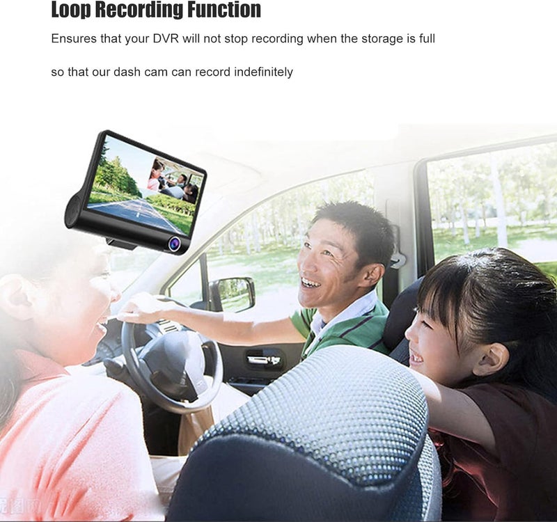 Drumstone 𝟏𝟓 𝐘𝐞𝐚𝐫𝐬 𝐆𝐮𝐚𝐫𝐚𝐧𝐭𝐞𝐞 1080P Dual Dash Cam Front & Rear with G-Sensor, Motion Detection, Loop Recording, Night Vision, ide-Angle Lens, Parking Monitor,4” Display for Car Security - Image 2