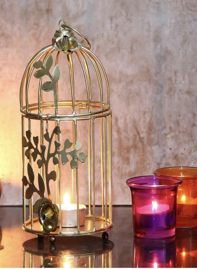 AGAAS ENTERPRISES Metal Bird Cage Tea Light Candle Holder | Hanging Lantern for Christmas, Home, Balcony & Festive Decoration - Image 4