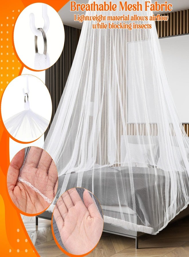 Mindsoft Fully Enclosed Mosquito Net Round Dome Canopy for King-Sized Beds No Opening Conical Design Bed Canopy for Insect Protection Easy Installation with Hanging Kit & Adhesive Ceiling Hook(White) - Image 2