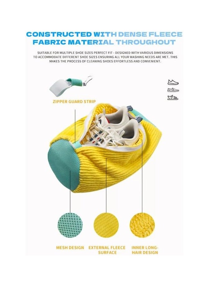 حقيبة غسيل أحذية مقاومة للتشوه، آمنة للاستخدام في الغسالة والتجفيف، حقيبة غسيل أحذية قابلة لإعادة الاستخدام، مناسبة لجميع أنواع وأحجام الأحذية (أبيض) - Image 5