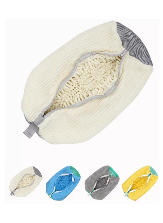 حقيبة غسيل أحذية مقاومة للتشوه، آمنة للاستخدام في الغسالة والتجفيف، حقيبة غسيل أحذية قابلة لإعادة الاستخدام، مناسبة لجميع أنواع وأحجام الأحذية (أبيض) - Image 1