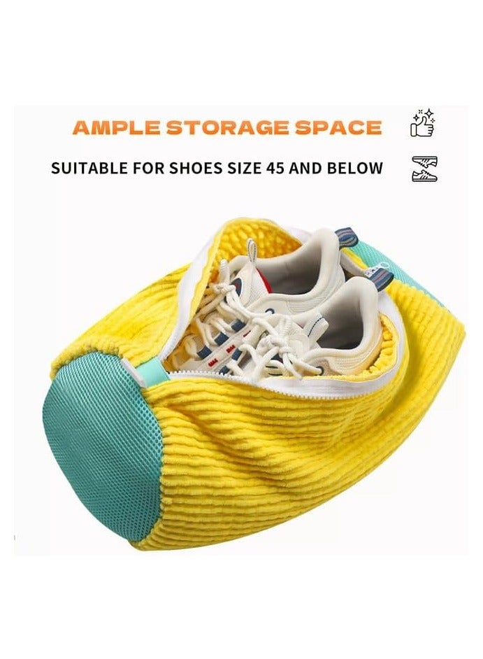 حقيبة غسيل أحذية مقاومة للتشوه، آمنة للاستخدام في الغسالة والتجفيف، حقيبة غسيل أحذية قابلة لإعادة الاستخدام، مناسبة لجميع أنواع وأحجام الأحذية (أبيض) - Image 2
