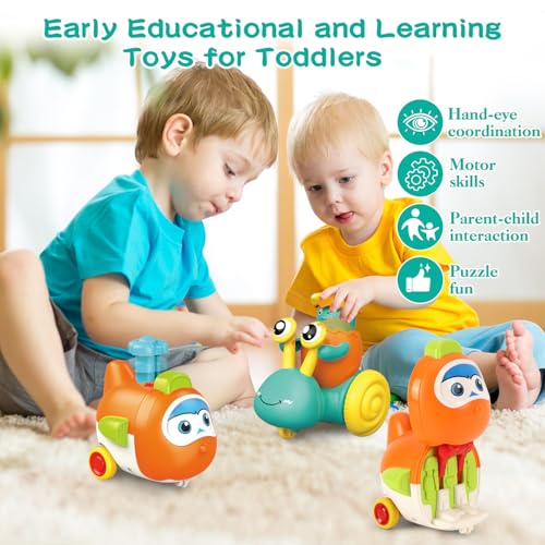 vusum Toddler Toys for 1 Year Old BoyPress to Go Car Baby Toys 61218 MonthsPush Toy Cars for Toddlers 131 Year Old Boys Girl Gift 1 2 3 4 Year Old Boy Girl Toys First Birthday Gifts Christmas Airplane - Image 5