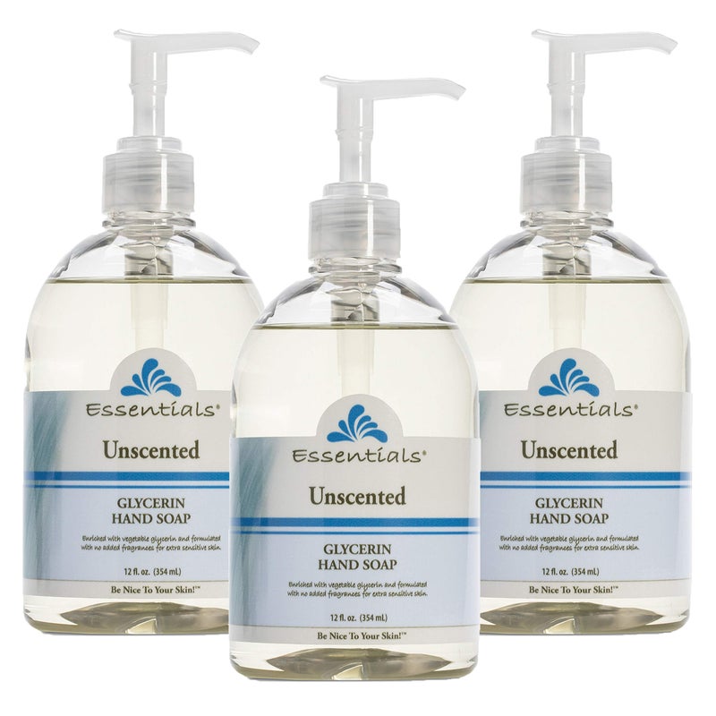Essentials Glycerin Liquid Hand Soap, Unscented, 12-Fluid Ounce, Pack of 3 - Image 1