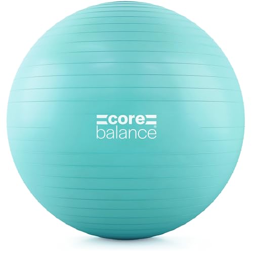 Core Balance Exercise Ball for Workouts, Anti-Burst and Slip Resistant, Swiss Yoga Ball for Pregnancy, Stability, Fitness and Physical Therapy, 4 Sizes, with Pump (29" / 75cm Teal) - Image 1