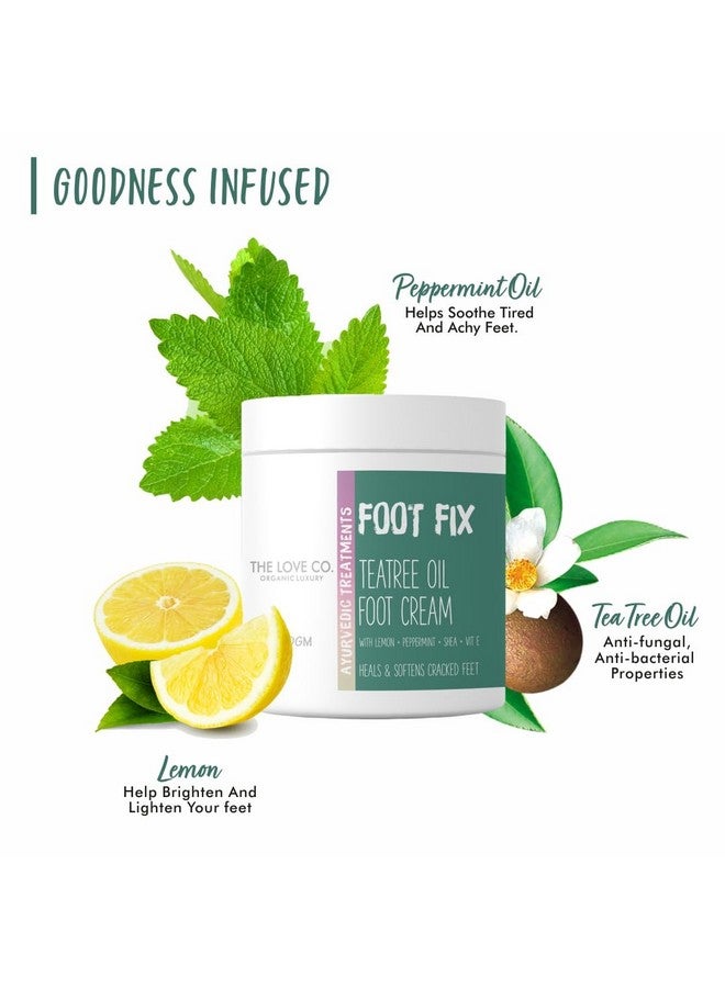 ذا لوف كو. كريم القدمين من ذا لوف كو لعلاج تشققات الكعب - 100 جرام | إصلاح مكثف للكعب غني بزيت شجرة الشاي والنعناع | يغذي الأقدام الجافة والمتشققة | مثالي للعناية بالقدمين - Image 3