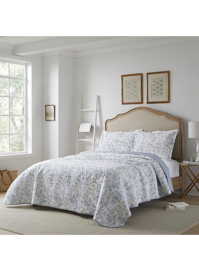 Laura Ashley Home Laura Ashley Home  Amberley Collection  Quilt Set  100 Cotton Breathable  Lightweight Reversible Bedding PreWashed for Added Softness Twin Spa Blue  - Image 5