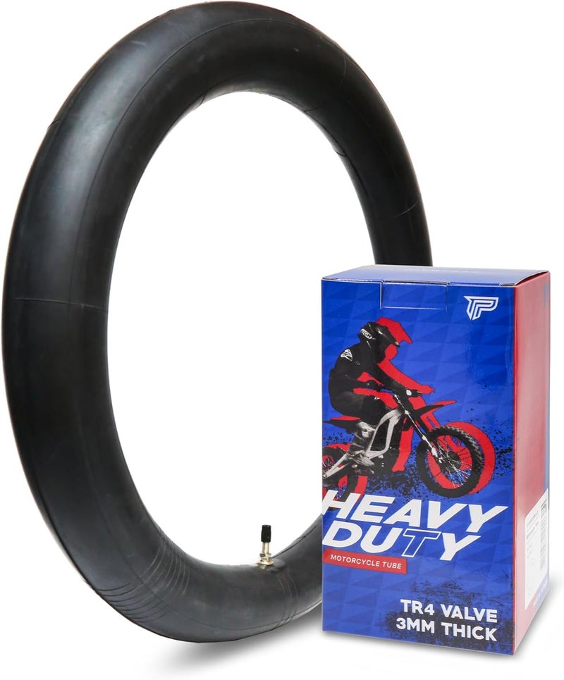 PIVOTRAX Heavy Duty Motorcycle Tube 100/90-19 (4.10 X 19) - 3mm Thick with TR4 Valve - Image 1