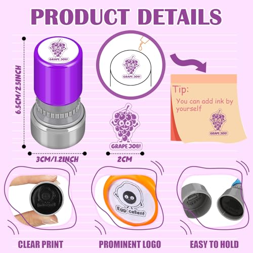 Yinder 24 Pcs Teacher Stamps for Classroom Self Inking School Classroom Stamps Gifts Bulk for Teachers Elementary Colorful Motivational Encouraging SuppliesLovely Animal - Image 5