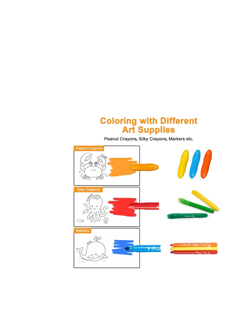 YPLUS,Coloring Paper Roll for Kids, Toddler Drawing Paper Roll, Squeaky Clean Sticky Wall Painting Stickers Set for Gift, 120 * 11.8 Inch Animal - Image 4