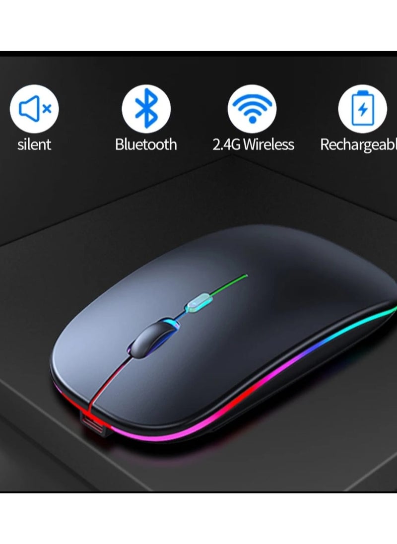 XTREME Optical Bluetooth Wireless Mouse and Wifi Rechargeable 2.4GHz Computer Mouse with USB Receiver 900mah Battery (Black)  - Image 3