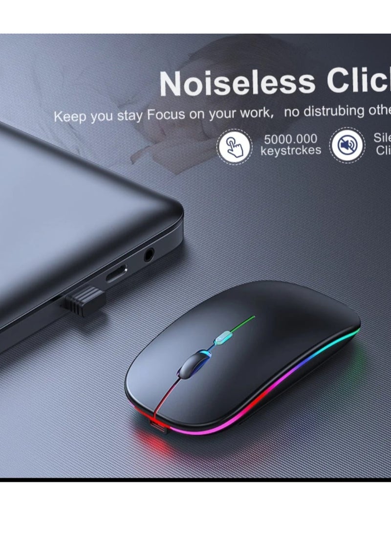 XTREME Optical Bluetooth Wireless Mouse and Wifi Rechargeable 2.4GHz Computer Mouse with USB Receiver 900mah Battery (Black)  - Image 5