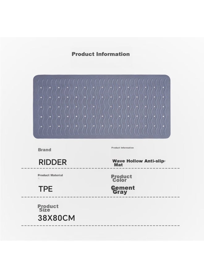 Ridder German Imported Bathroom Non-slip Mat, Anti-slip Shower Mat For Pregnant Women And Children, Cool Gray, 38*80cm - Image 5