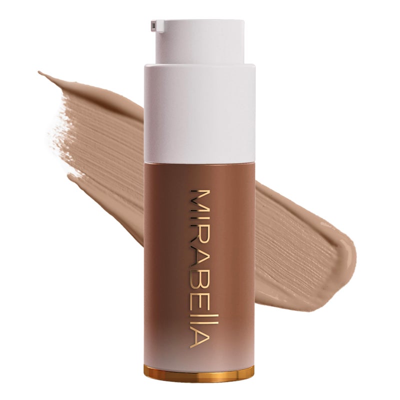 Mirabella Invincible For All HD Liquid Foundation AntiAging Full Coverage Liquid Face Makeup Moisturizing Hydrating Lightweight Foundation for All Skin Types Deep D210