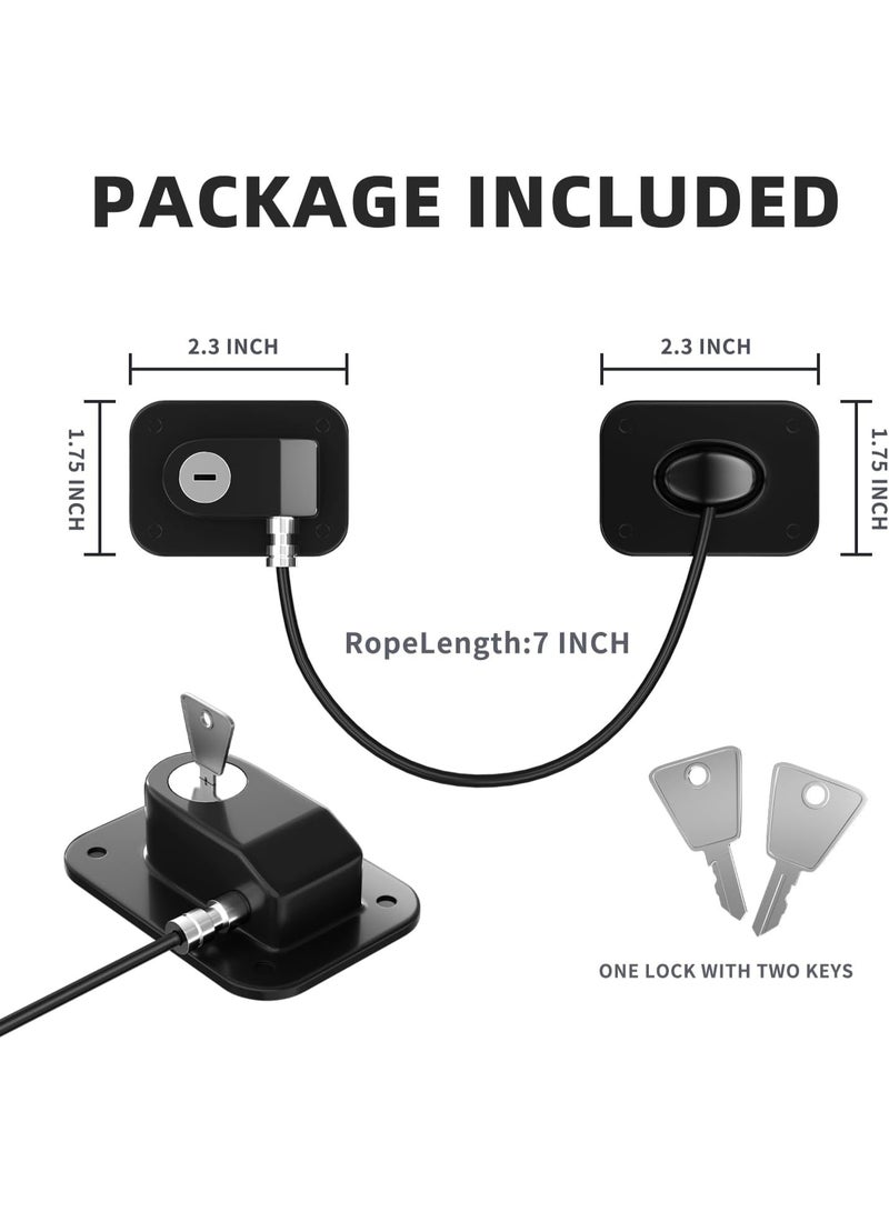 Refrigerator Lock 2 Packs, Fridge Lock with Silicone Wire Protection Fridge Locks for Kids Easy to Use and Install Fridge Locks with Key Surface-Friendly Freezer Lock, Black - Image 4
