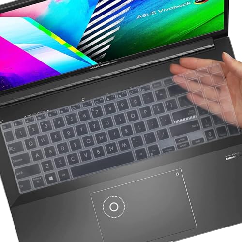 OJOS Keyboard Cover for ASUS VivoBook Pro 16X M6501 M3500 K3500 M6500 K6602 K6604 K3605 M1605 F1605 X1605 M1603 F1603 X1603 16", 15X K571GT M1502 M1503 K3502 M3502 K6501 M6501 K6502, Clear - Image 1