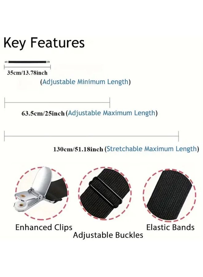 White Heavy Duty Tablecloth Clips 6pcs Adjustable Elastic Strap Non Slip Holders - Image 3