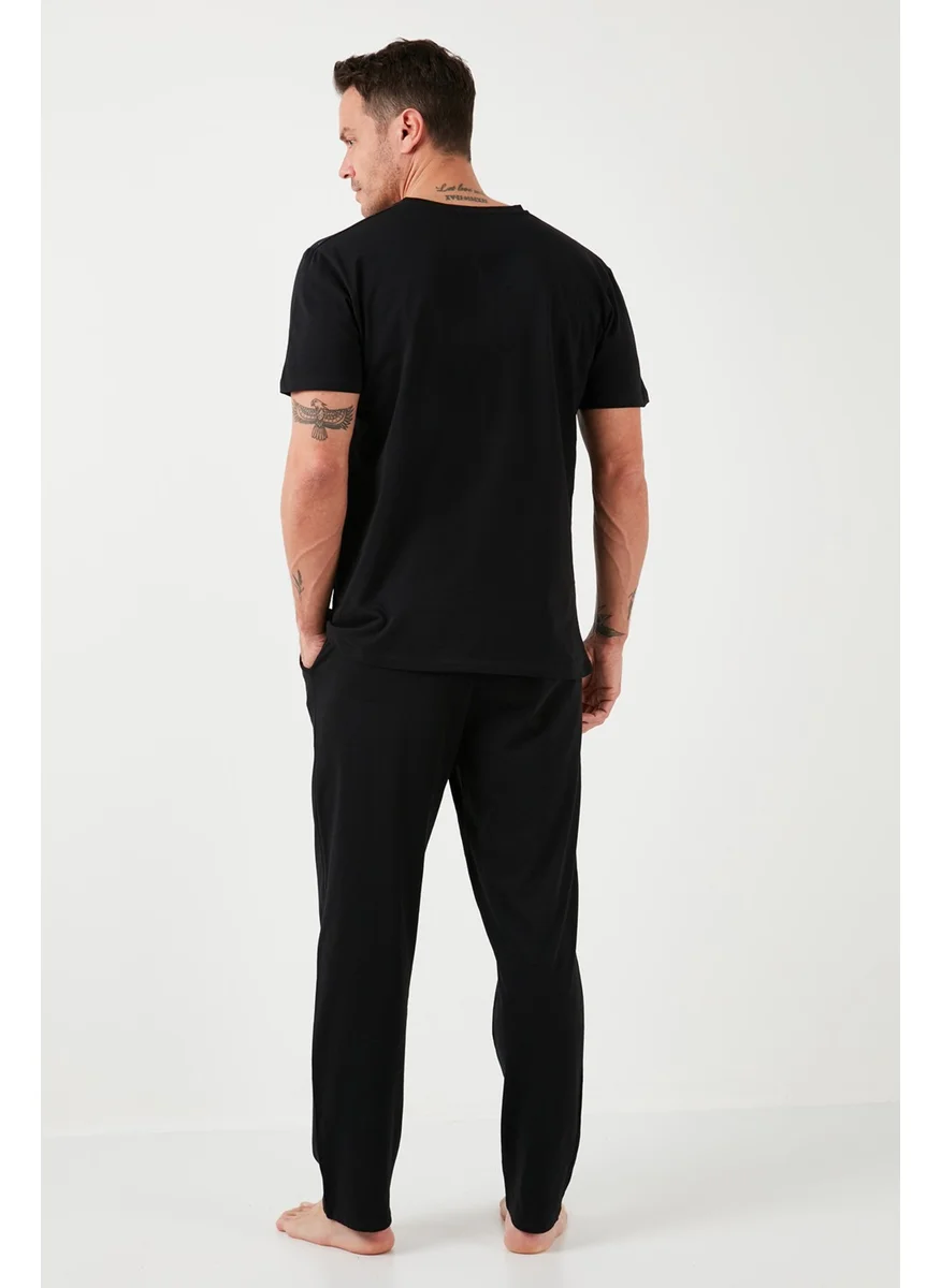 Buratti Cotton Regular Fit Short Sleeve Men's Pajama Set with Elastic Waist 6572009