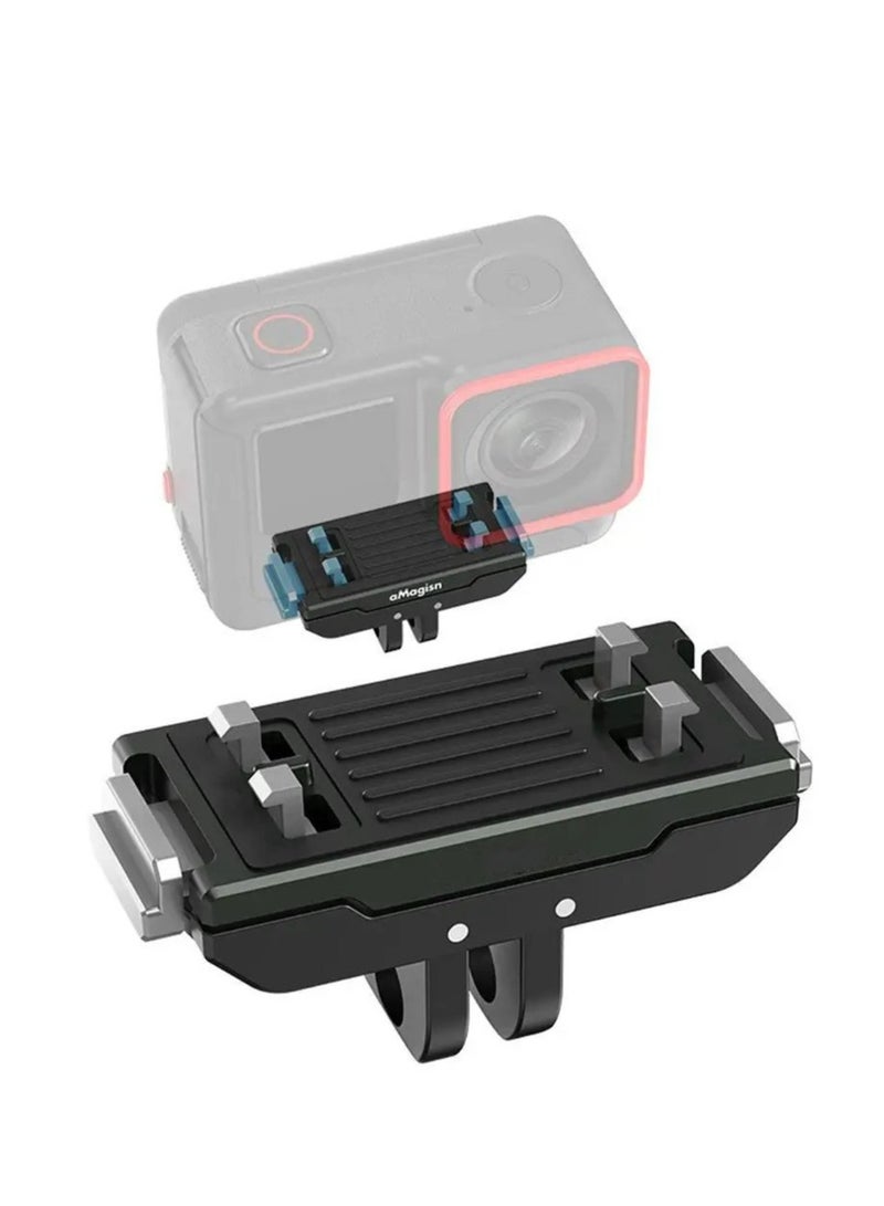 Magnetic Quick Release Mount for Insta360 X5 Ace Pro 2 Ace Pro Ace,Camera Bracket Metal Base Support with 1/4 Screw Hole and Foldable Two-Prong Interface Adapter for Insta360 X5 Accessory - Image 2