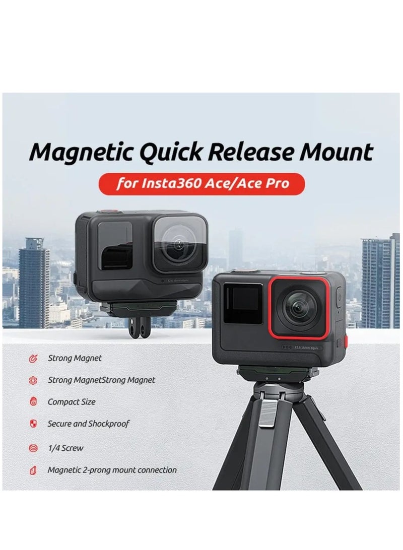 Magnetic Quick Release Mount for Insta360 X5 Ace Pro 2 Ace Pro Ace,Camera Bracket Metal Base Support with 1/4 Screw Hole and Foldable Two-Prong Interface Adapter for Insta360 X5 Accessory - Image 5