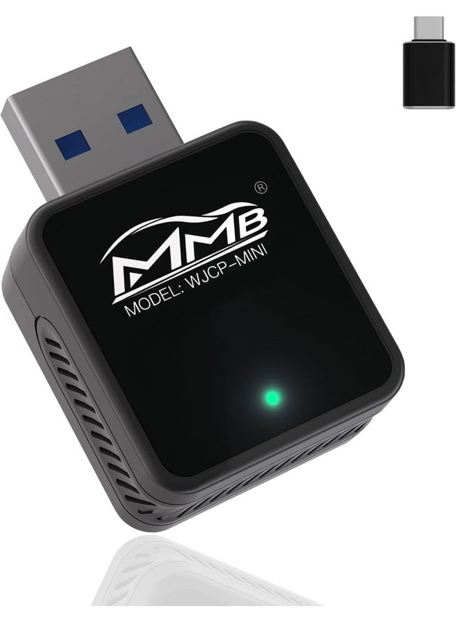 MMBABY MMB Mini Wireless Carplay Adapter, 2024 Upgraded for Apple, Plug & Play, Smallest, Fastest for Converting OEM Wired to Wireless Carplay, Compatible With 2017+ Car Models - Image 1