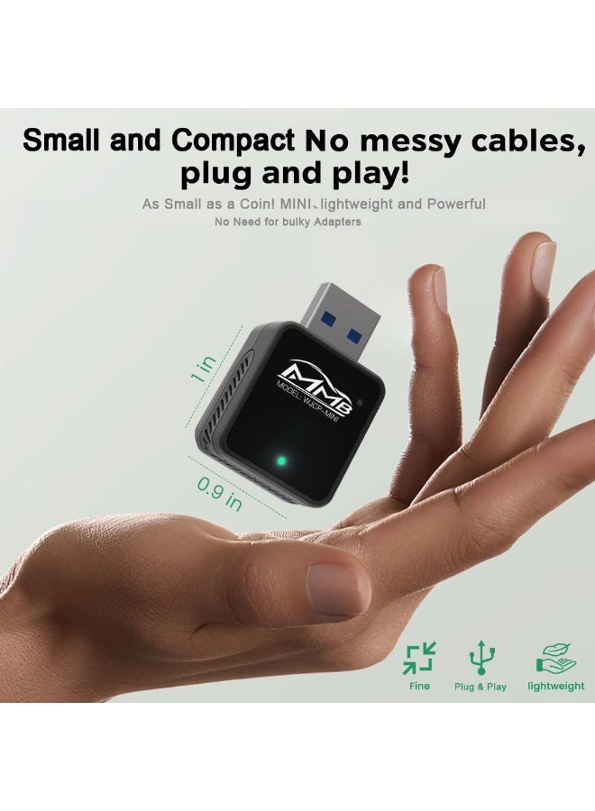 MMBABY MMB Mini Wireless Carplay Adapter, 2024 Upgraded for Apple, Plug & Play, Smallest, Fastest for Converting OEM Wired to Wireless Carplay, Compatible With 2017+ Car Models - Image 2
