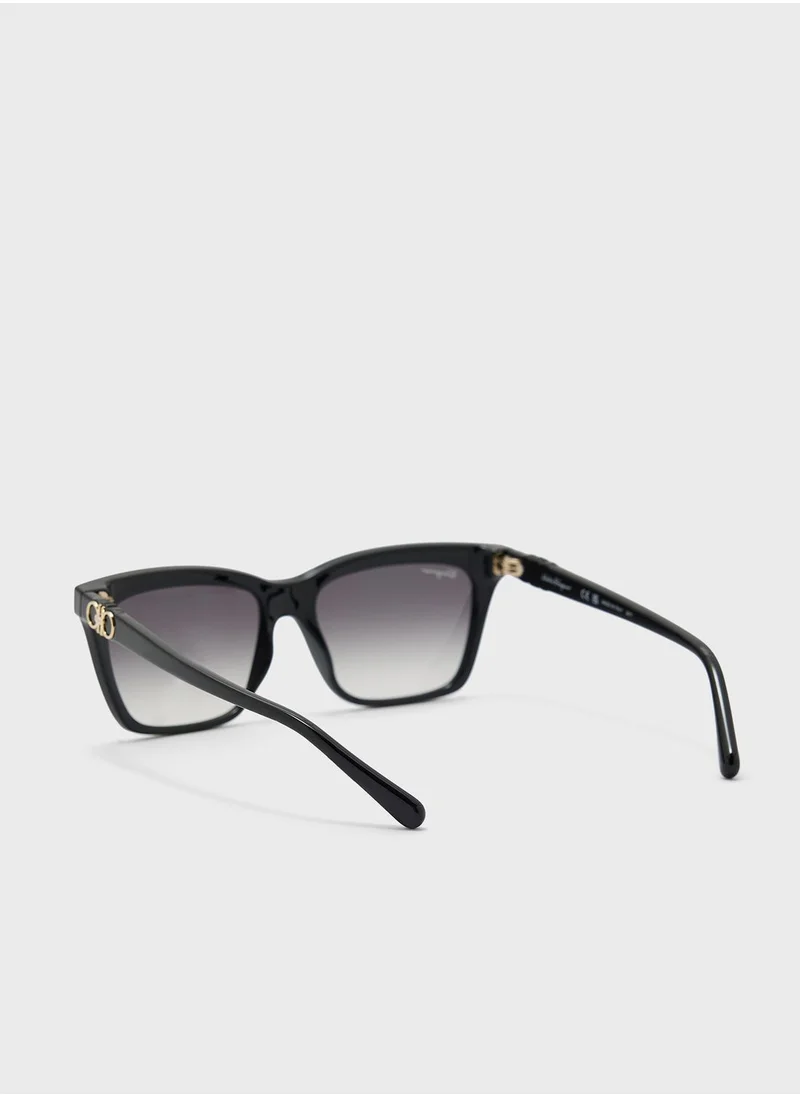 FERRAGAMO Modified Rectangle Oversized Sunglasses