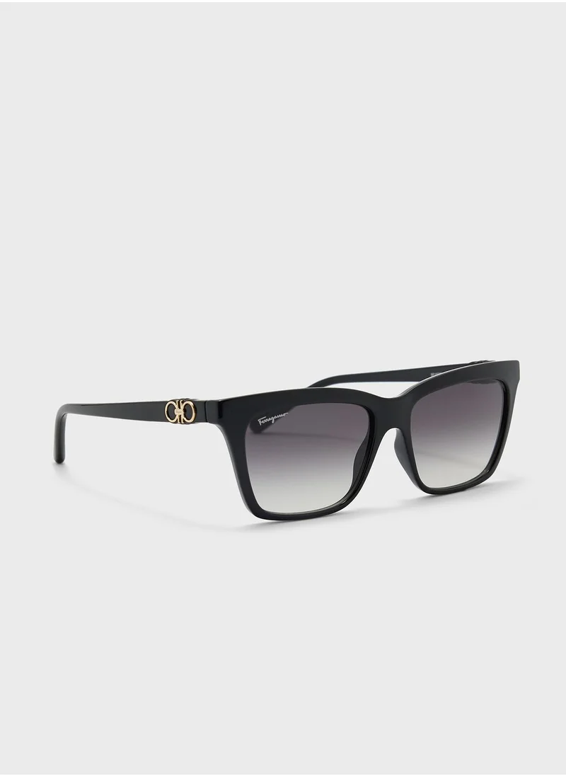 FERRAGAMO Modified Rectangle Oversized Sunglasses