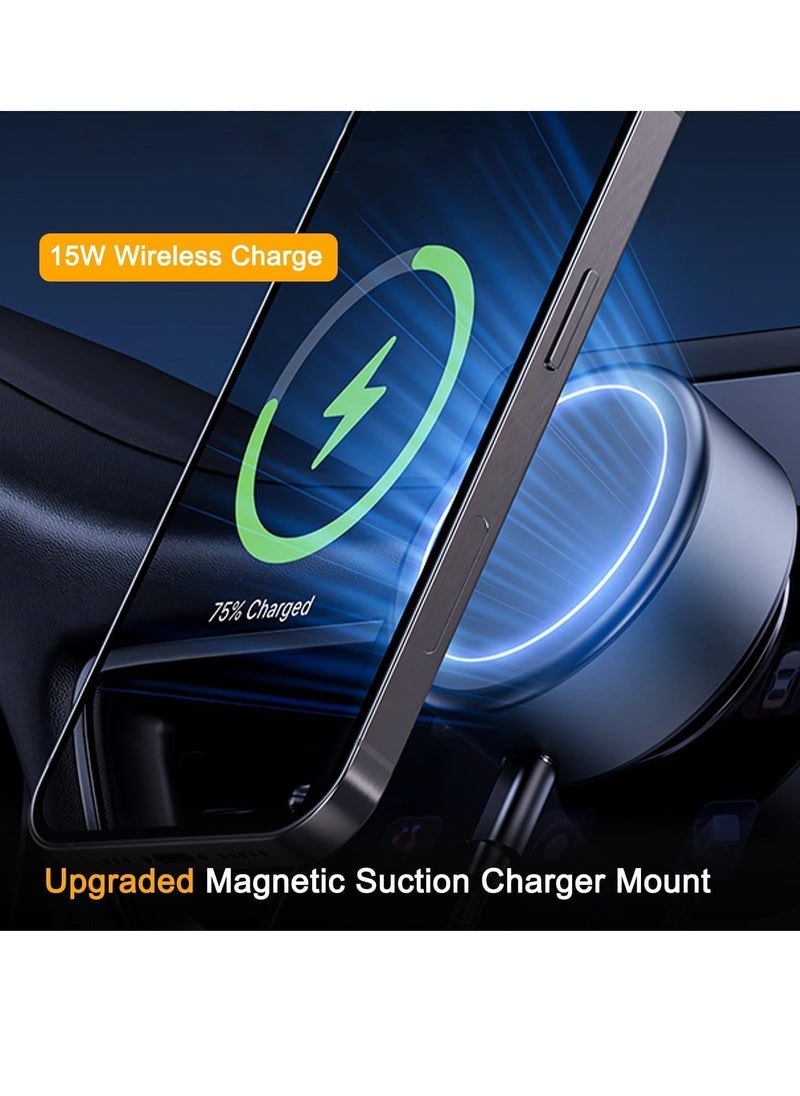 JAJEEK 15W Upgraded Magnetic Wireless Charger – Fast Charging for iPhone 12/13/14/15/16 Series, Ideal for Car, Mirror, Gym | Sleek & Compact Design, Black - Image 2
