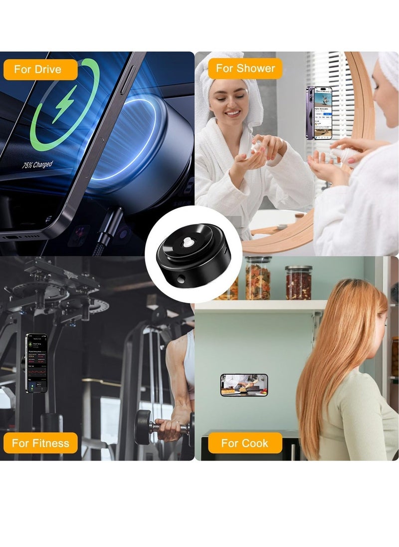 JAJEEK 15W Upgraded Magnetic Wireless Charger – Fast Charging for iPhone 12/13/14/15/16 Series, Ideal for Car, Mirror, Gym | Sleek & Compact Design, Black - Image 3