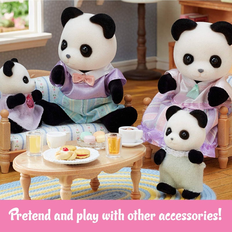 Calico Critters عائلة باندا بوكي من كاليكو كريترز، دمى، شخصيات منزل الدمى، ألعاب قابلة للجمع مع 4 شخصيات متضمنة - Image 4
