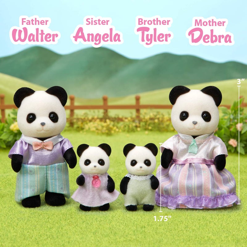 Calico Critters عائلة باندا بوكي من كاليكو كريترز، دمى، شخصيات منزل الدمى، ألعاب قابلة للجمع مع 4 شخصيات متضمنة - Image 2