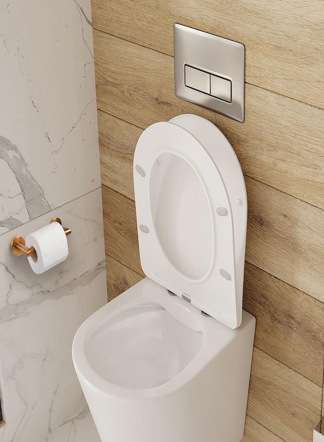 JunSun Brushed Gold Bathroom Toilet Paper Holder Wall Mount Pivoting Toilet Paper Roll Holder Stainless Steel Brushed Brass Toilet Roll Holder Modern Mega Roll Holder for RV - Image 3