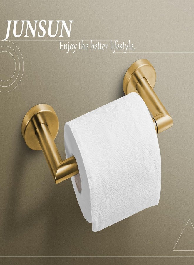 JunSun Brushed Gold Bathroom Toilet Paper Holder Wall Mount Pivoting Toilet Paper Roll Holder Stainless Steel Brushed Brass Toilet Roll Holder Modern Mega Roll Holder for RV - Image 5