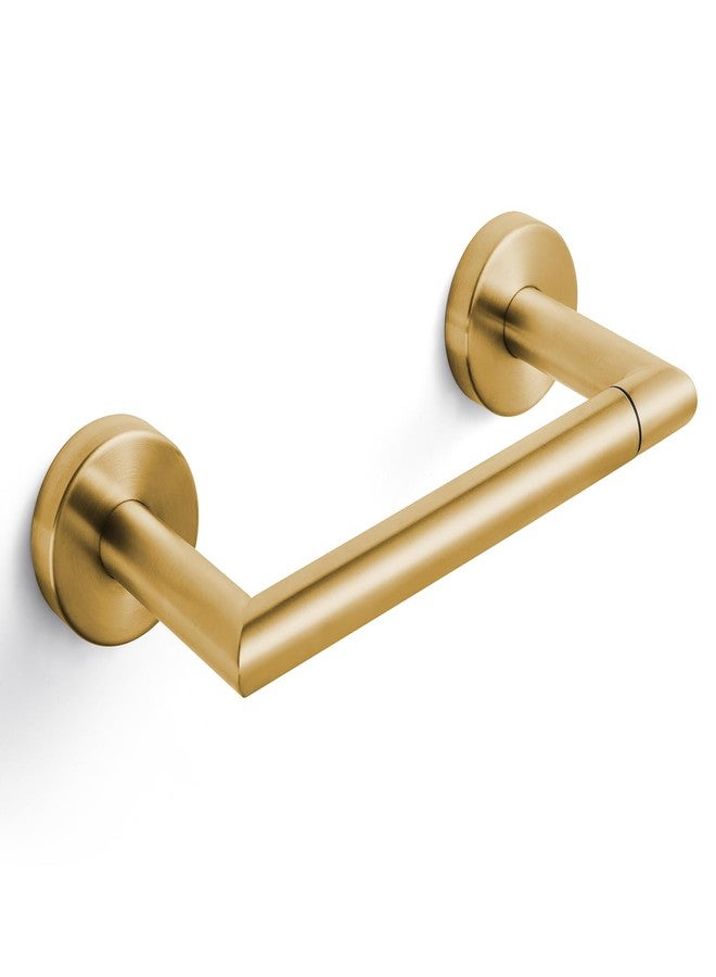 JunSun Brushed Gold Bathroom Toilet Paper Holder Wall Mount Pivoting Toilet Paper Roll Holder Stainless Steel Brushed Brass Toilet Roll Holder Modern Mega Roll Holder for RV - Image 1